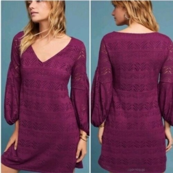 purple crochet dress